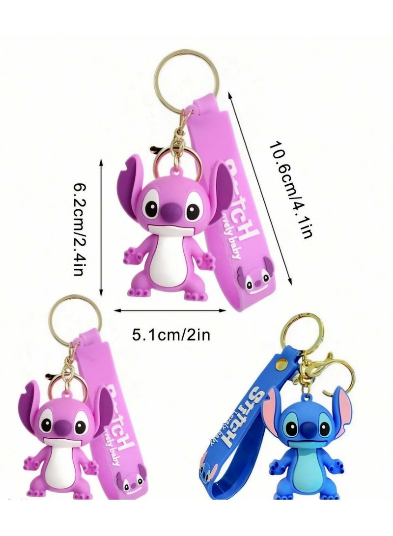 STITCH Purple Stitch Rubber Keychain - Image 3
